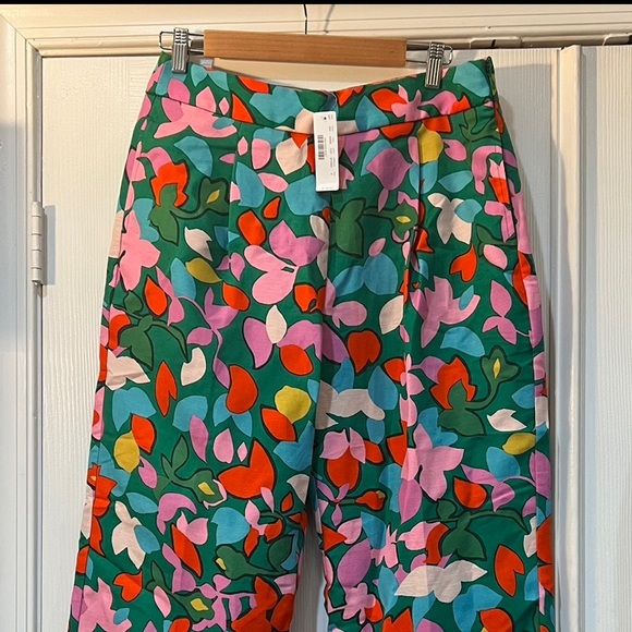 NWT J.Crew Confetti Floral Pants, Size 8 - Picture 5 of 7